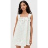 Cute Sample Square Neckline Sleeveless Tie At Bust Floral Pattern Casual Dress