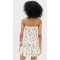 Sample Cute Bandeau Neckline Sleeveless Ruffle Tight  Waist Floral Pattern Casual Dress