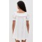 Sweat Sample Square Neckline Short Puff Sleeve Ruffle Edges And Floral Embroidery Casual Dress
