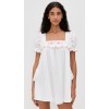 Sweat Sample Square Neckline Short Puff Sleeve Ruffle Edges And Floral Embroidery Casual Dress