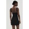 Elegant Sample Square Neckline Sleeveless Tight Waist Solid Color Casual Dress
