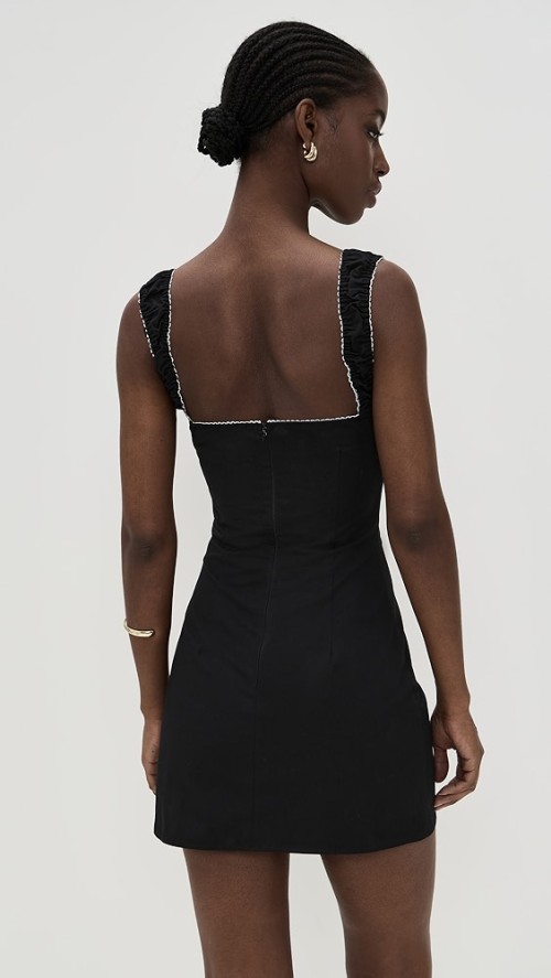 Elegant Sample Square Neckline Sleeveless Tight Waist Solid Color Casual Dress