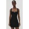 Elegant Sample Square Neckline Sleeveless Tight Waist Solid Color Casual Dress