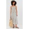 Sample Daily Camisole Smocked Elastic Bodice Sleeveless Stripe Pattern Casual Dress