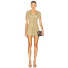 High quality Fashionable Mesh fabric V neck Sexy Gold-tone Hot sale Woman's Mini Dress