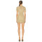 High quality Fashionable Mesh fabric V neck Sexy Gold-tone Hot sale Woman's Mini Dress