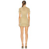 High quality Fashionable Mesh fabric V neck Sexy Gold-tone Hot sale Woman's Mini Dress