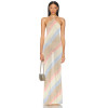 Ladies Sexy Elegant Halter neckline Backless Sleeveless Translucence Woman's Long Dress