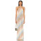 Ladies Sexy Elegant Halter neckline Backless Sleeveless Translucence Woman's Long Dress