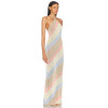 Ladies Sexy Elegant Halter neckline Backless Sleeveless Translucence Woman's Long Dress