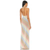 Ladies Sexy Elegant Halter neckline Backless Sleeveless Translucence Woman's Long Dress