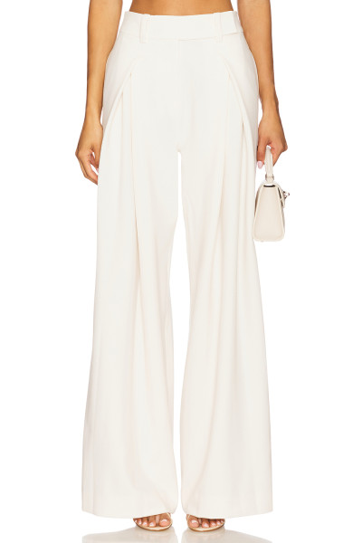 Exquisite Customized Simple Elegant White High Waisted Wide Leg Trousers