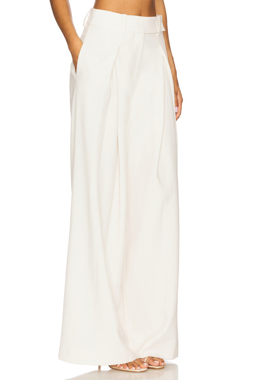 Exquisite Customized Simple Elegant White High Waisted Wide Leg Trousers