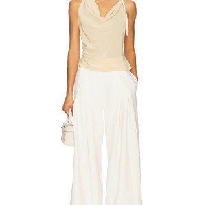 Exquisite Customized Simple Elegant White High Waisted Wide Leg Trousers