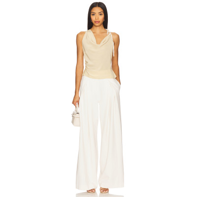 Exquisite Customized Simple Elegant White High Waisted Wide Leg Trousers