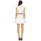 Simple Sleeveless Metal Button Embellishments Black Belt Flirty Ruffled Hem White Dress