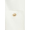 Simple Sleeveless Metal Button Embellishments Black Belt Flirty Ruffled Hem White Dress
