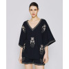 Sample Handsome Batwing Sleeve V-Neckline Embroidered And Beaded Casual Tops