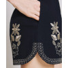 Daily Sample High Waist Side Pocket Elastic Waistband Embroidered Casual Pants