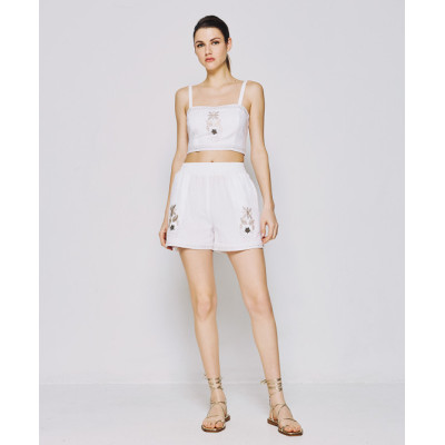 OEM Custom Women's Sexy Sample Camisole with Square Neckline, Embroidery Design in Solid Colors