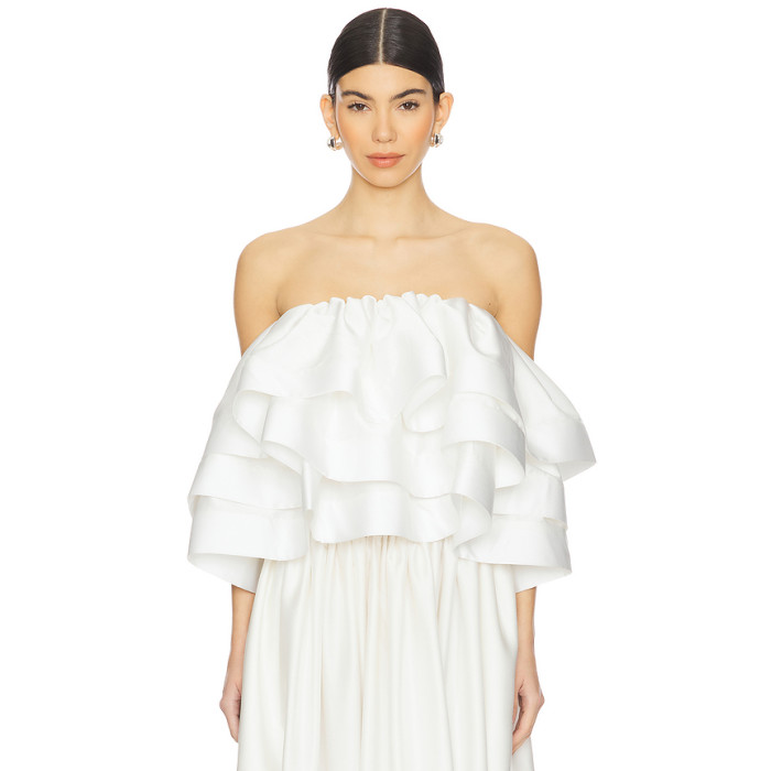 New Fashion Off shoulder Pleat High quality Backless Sleeveless Sexy Elegant Woman's Blouses
