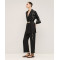 Handsome Elegant  V-Neckline Lapel Collar Widen Long Sleeve Solid Color Drawstring Embroidery Casual Tops