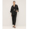 Handsome Elegant  V-Neckline Lapel Collar Widen Long Sleeve Solid Color Drawstring Embroidery Casual Tops