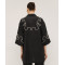 Handsome Elegant  V-Neckline Lapel Collar Widen Long Sleeve Solid Color Drawstring Embroidery Casual Tops