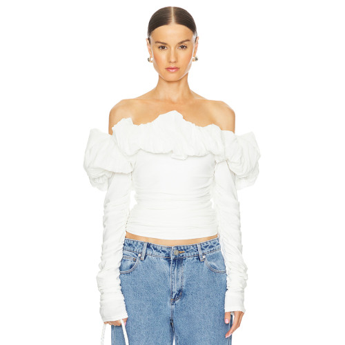 Fashionable Hot sale High quality Off shoulder Long sleeve Sexy Elegant Woman's Blouses
