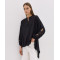 Daily Elegant Band Collar Long Puffed Sleeve Solid Color Asymmetrical Hemline Casual Tops