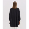 Daily Elegant Band Collar Long Puffed Sleeve Solid Color Asymmetrical Hemline Casual Tops