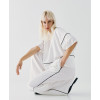 Sample Daily Boat Neckline Piping Details Batwing Sleeve Casual Dress