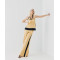 Sport Sample High Waist Side Pocket Elastic Wide Leg Belt loops Casual Pants