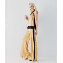 Sport Sample High Waist Side Pocket Elastic Wide Leg Belt loops Casual Pants