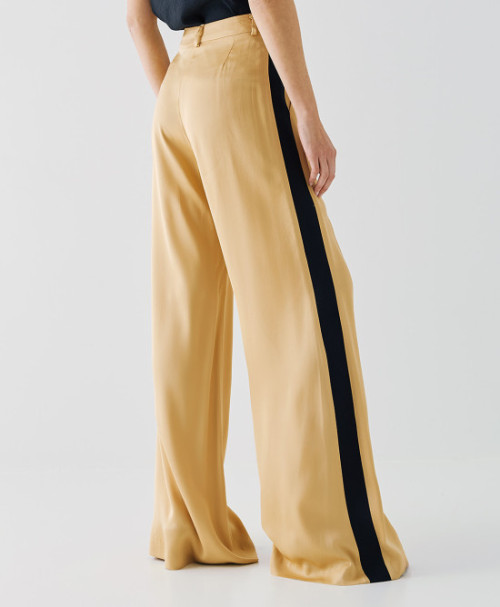Sport Sample High Waist Side Pocket Elastic Wide Leg Belt loops Casual Pants