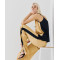 Sport Sample V-Neckline Camisole Backless Fabric Combination Casual Tops