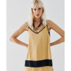 Sport Sample V-Neckline Camisole Backless Fabric Combination Casual Tops