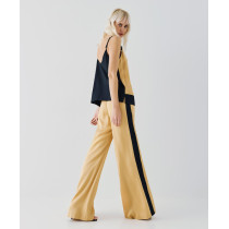 Sport Sample V-Neckline Camisole Backless Fabric Combination Casual Tops