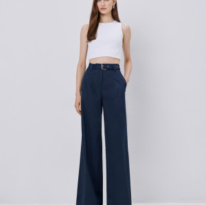 Sample Daily High Waist Decorative Welt Pockets With Buttons Belt loops Casual Pants
