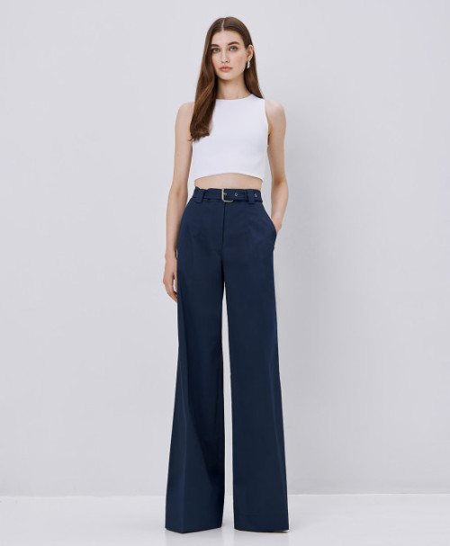 Sample Daily High Waist Decorative Welt Pockets With Buttons Belt loops Casual Pants