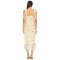 Vintage Floral Square Neck Ruffles Elastic Stretch at Shoulder Straps Midi Dress