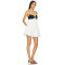Black White Contrast Color Embroidery Decoration Spaghetti Strap Puffed Hem Design Mini Dress