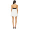 Black White Contrast Color Embroidery Decoration Spaghetti Strap Puffed Hem Design Mini Dress