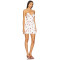 Red White Polka Dot Square Neck Sleeveless Front Self Tie Bow Accent Mini Dress