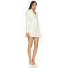 2025 Hot Sale Fashionable Slim Fit Lapel Button Decorated Pleated White Blazer Dress