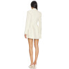 2025 Hot Sale Fashionable Slim Fit Lapel Button Decorated Pleated White Blazer Dress