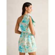 High quality One shoulder Sexy Elegant Fashionable Freedom Bow trim Woman's Mini Dress