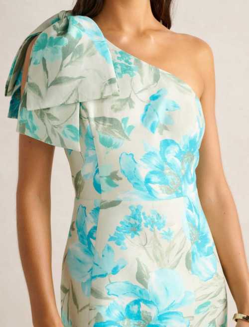 High quality One shoulder Sexy Elegant Fashionable Freedom Bow trim Woman's Mini Dress