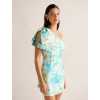 High quality One shoulder Sexy Elegant Fashionable Freedom Bow trim Woman's Mini Dress