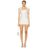 Fashionable Sweet Style White Lace Romper Romantic Bow Tie Shoulder Straps Mini Dress